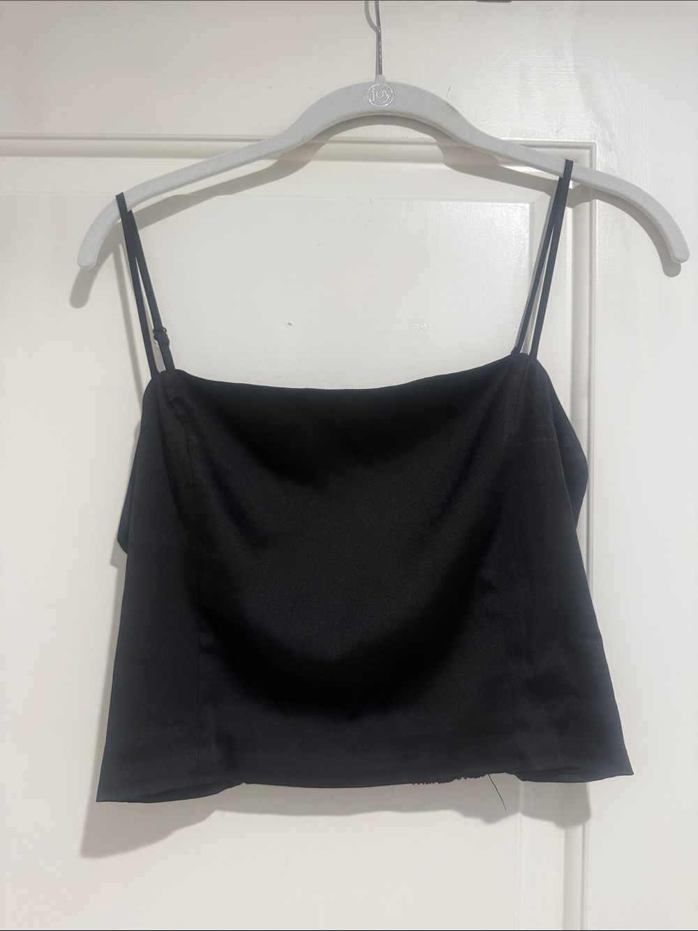Sunday Best Women's Black Satin Cowl Neck Camisole Top